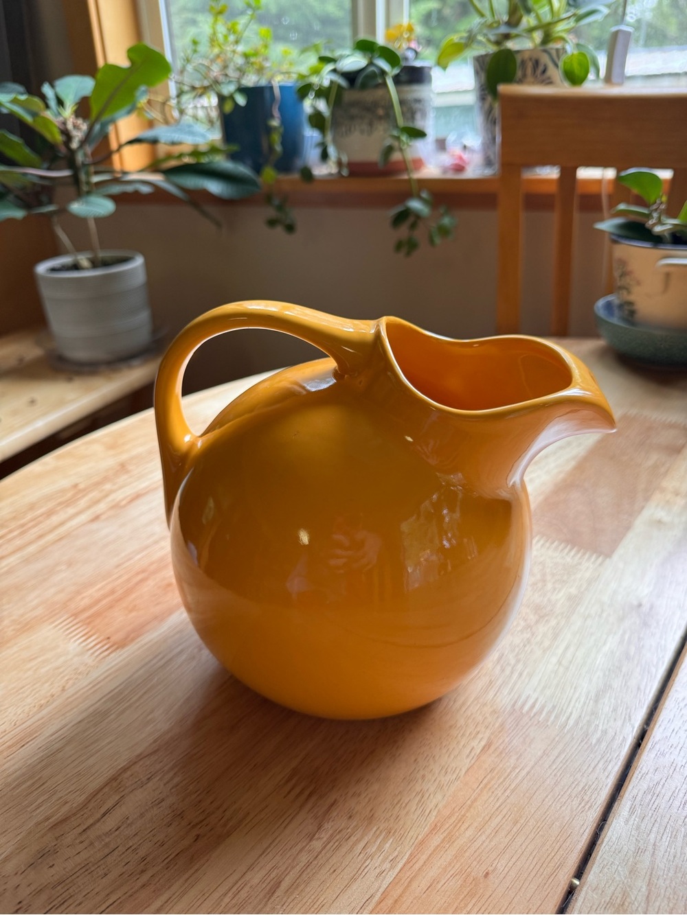 Homer Laughlin Bright Yellow Ceramic Pitcher